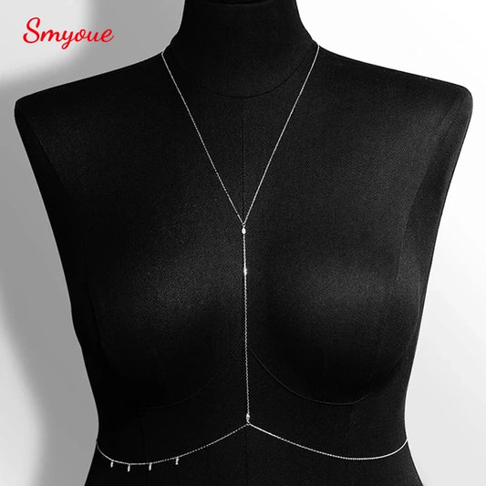 Marquise Moissanite Sterling Silver Body Chain